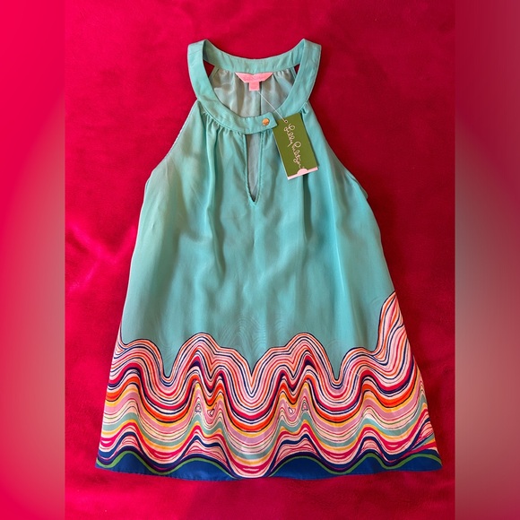 NWT Lilly Pulitzer Rogan Top Shorely Blue The Catch Stripe Size XS - Picture 2 of 7